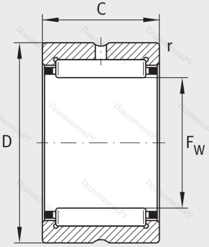 Игольчатый подшипник RNA 49/32 XL от производителя  INA
