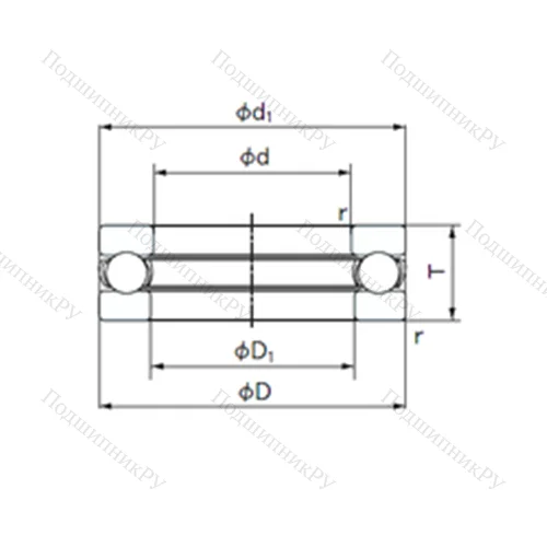 Подшипник шариковый упорный O-6