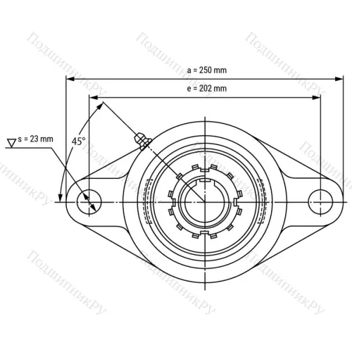 Подшипниковый узел UKFL 212+H 2312 - Вал: 55 мм