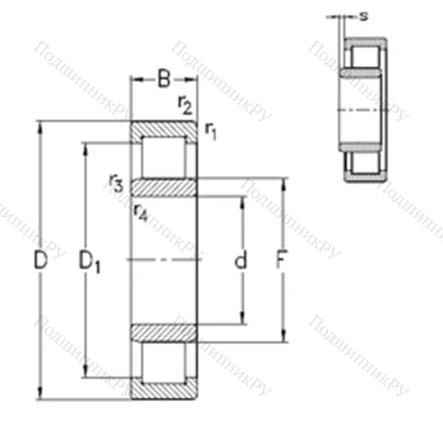Подшипник роликовый радиальный NU 326-E-TVP 3