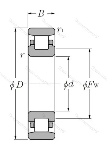 Роликовый цилиндрический подшипник N 311 C 3 от производителя  NTN