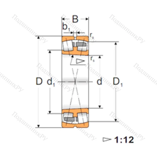 Подшипник роликовый радиальный самоцентрирующийся 22214K