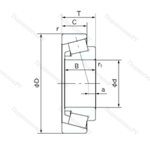 Подшипник роликовый радиально-упорный TSM 15ED