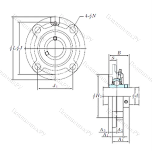 Подшипниковый узел шариковый радиальный UCFCX 15-47