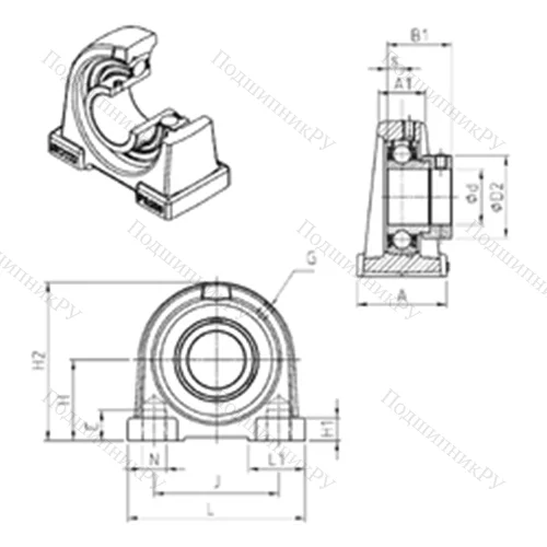 Подшипниковый узел шариковый радиальный ESPA 209