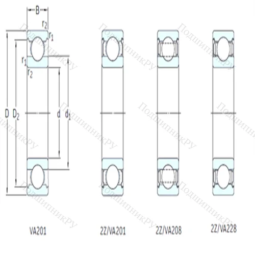 Подшипник шариковый радиальный 6210/VA 201
