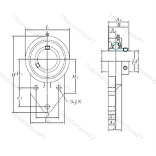 Подшипниковый узел шариковый радиальный UCFB 201-8