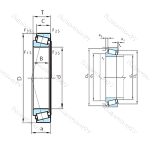 Подшипник роликовый радиально-упорный  611-6