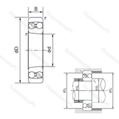 Подшипник шариковый радиальный самоцентрирующийся 1313K