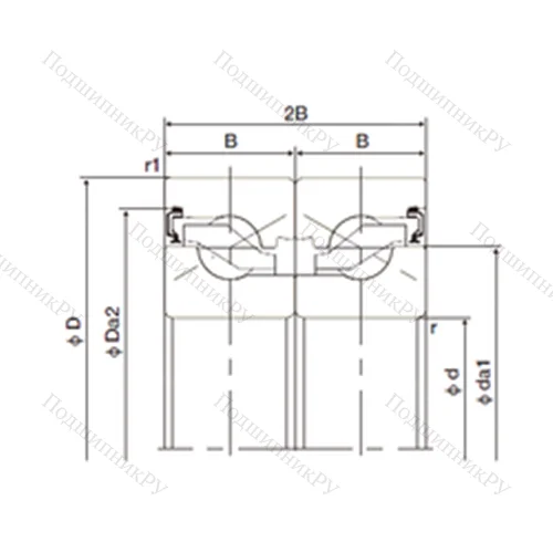 Подшипник шариковый упорно-радиальный спаренный 20TAB 04DB-2NK