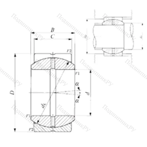 Подшипник скольжения сферический SB 25A от производителя  IKO