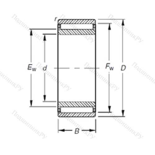 Подшипник игольчатый радиальный NAO 12X 24X 13