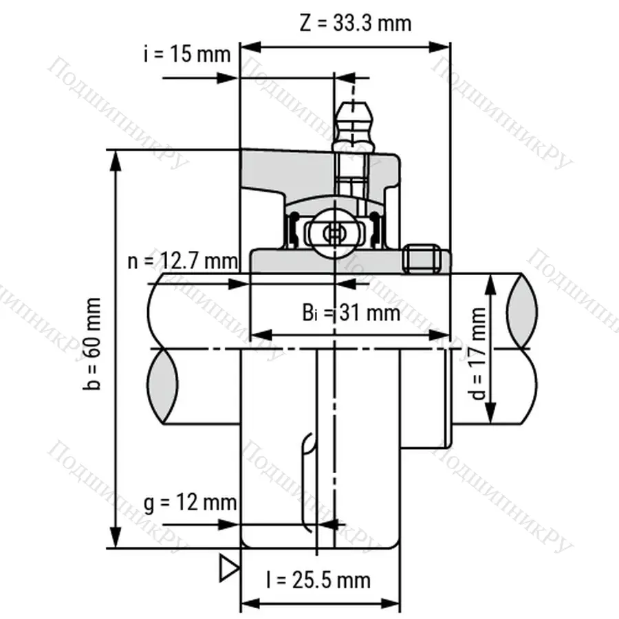 Подшипниковый узел SSUCFL 203 - Вал: 17 мм