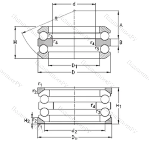 Подшипник шариковый упорный 54413-MP+U 413