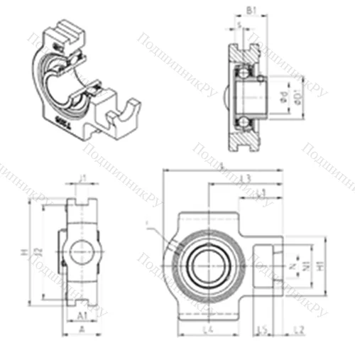 Подшипниковый узел шариковый радиальный UST 212