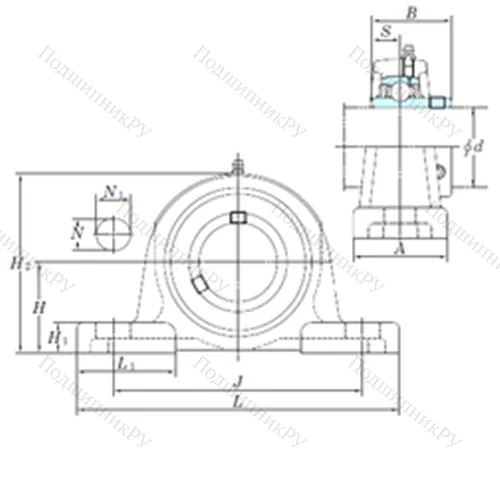 Подшипниковый узел шариковый радиальный UCPX 12-39 от производителя  KOYO