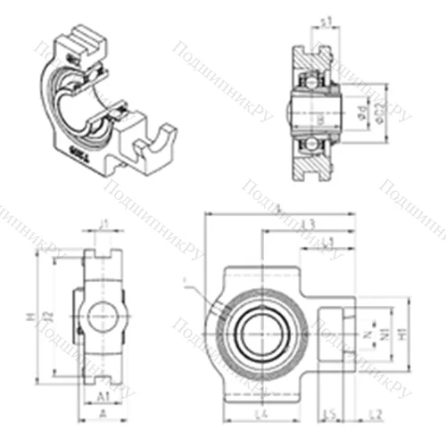 Подшипниковый узел шариковый радиальный UKT 217H