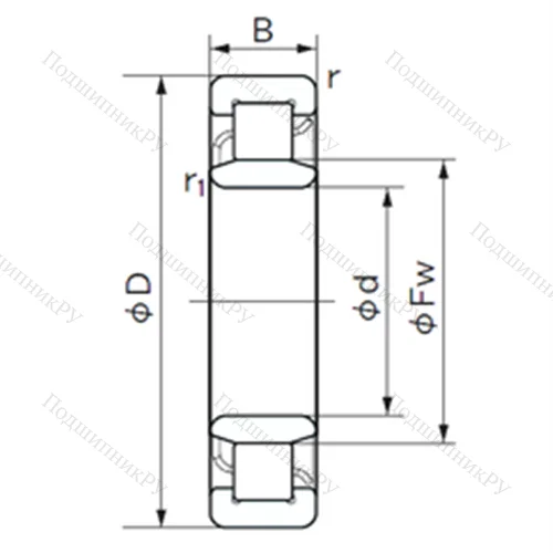 Подшипник роликовый радиальный NU 236