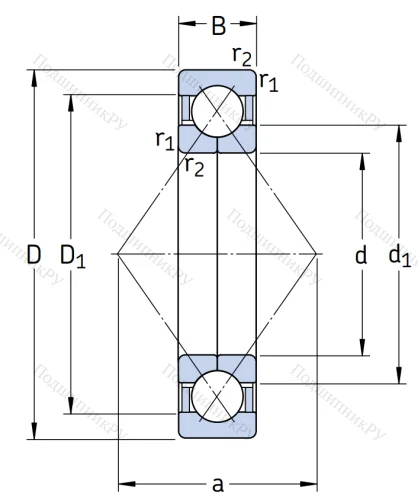 Радиально-упорный шариковый подшипник QJ 207 N 2MA/C 2L от производителя  SKF