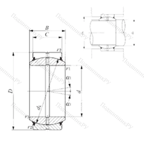 Подшипник скольжения сферический GE 220ES-2RS