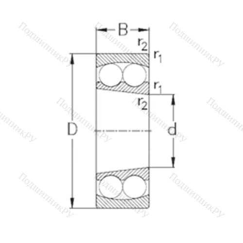 Подшипник шариковый радиальный самоцентрирующийся 1222-K