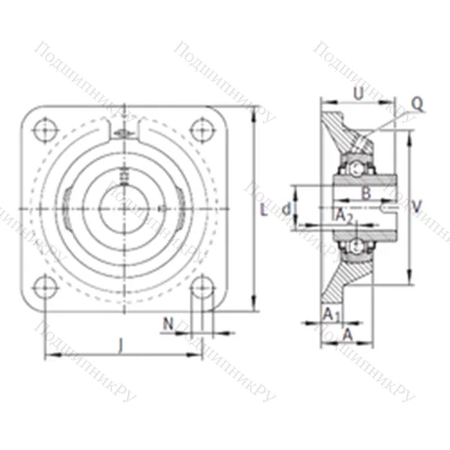 Подшипниковый узел шариковый радиальный RCJL 60-N