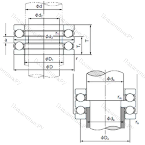 Подшипник шариковый упорный 52328