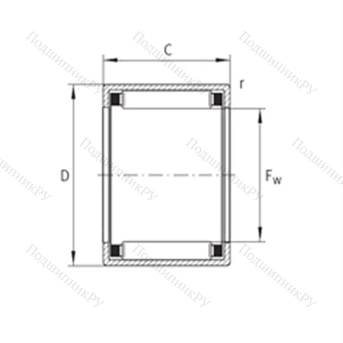 Подшипник игольчатый радиальный SCE 2212