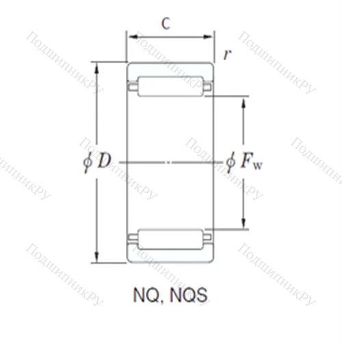 Подшипник игольчатый радиальный NQ 24/16