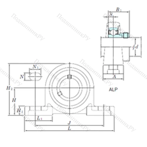 Подшипниковый узел шариковый радиальный ALP 207-21