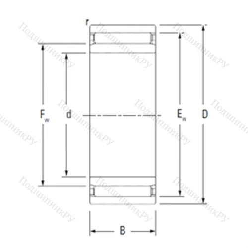 Подшипник игольчатый радиальный NAO 50X 68X 40