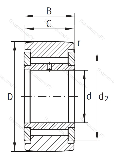 Игольчатый подшипник NATV 20