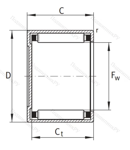 Игольчатый подшипник BK 1012 B