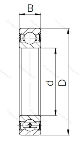 Шариковый однорядный подшипник 180106 (6006 2RS) в Рязани
