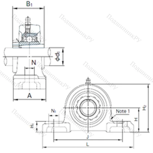 Подшипниковый узел шариковый радиальный UKP 215+H 2315