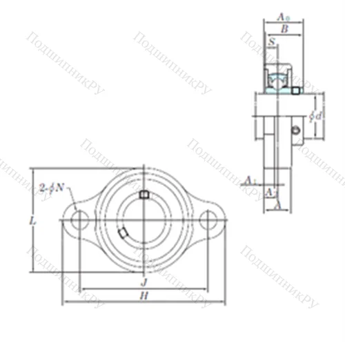 Подшипниковый узел шариковый радиальный USFL 000S 6