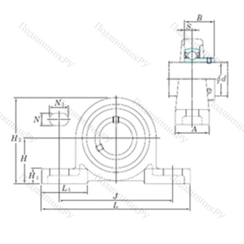 Подшипниковый узел шариковый радиальный BLP 206-20