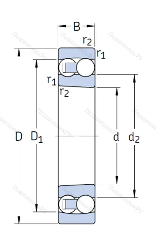 Двухрядный шариковый подшипник 2307 EKTN 9/C 3 от производителя  SKF