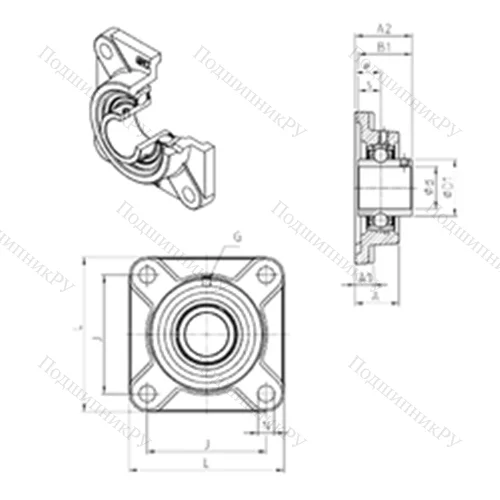 Подшипниковый узел шариковый радиальный UCF 207