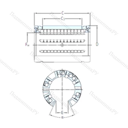Подшипник шариковый линейный LBCT 60 A-2LS